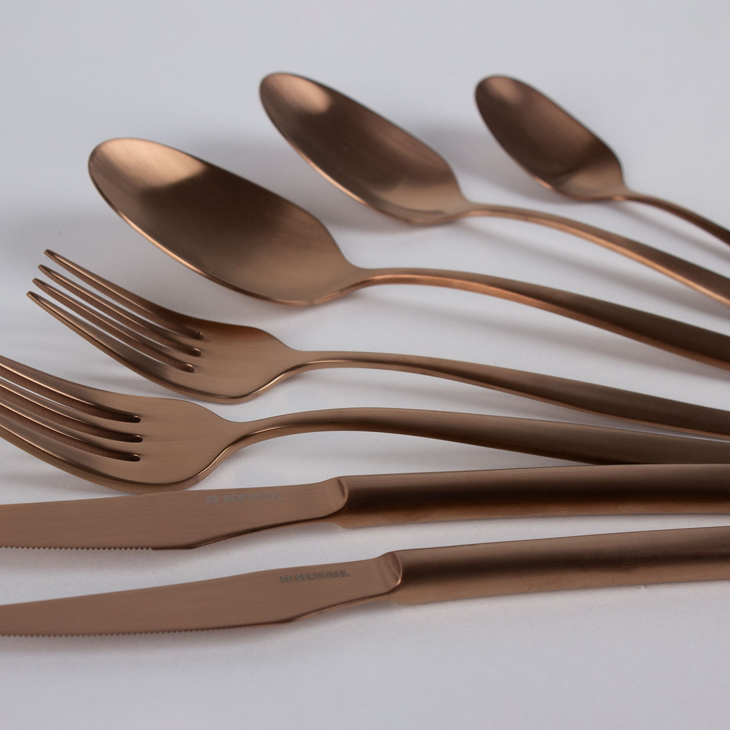 Bali copper, 84 Piece Cutlery Set, Stainless Steel - Servotel - 5602737108339