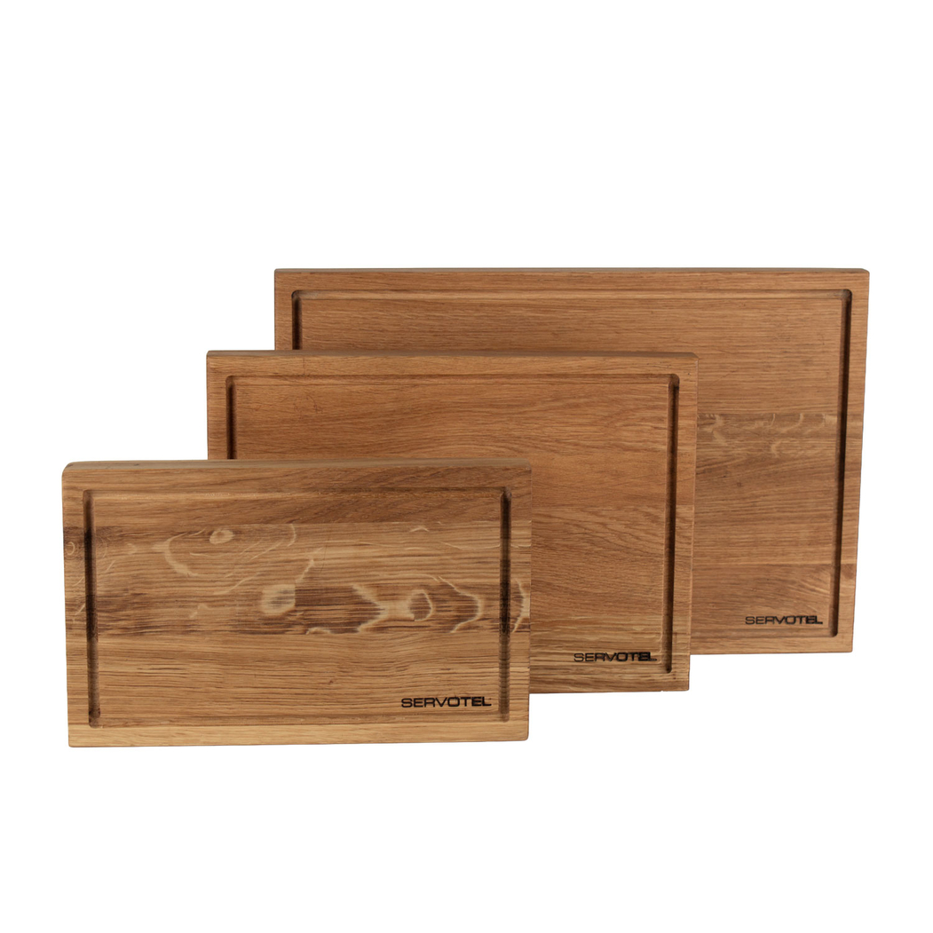 Tábua de cozinha madeira carvalho com sulco 31x19x3,5cm - Servotel - 5602737093659