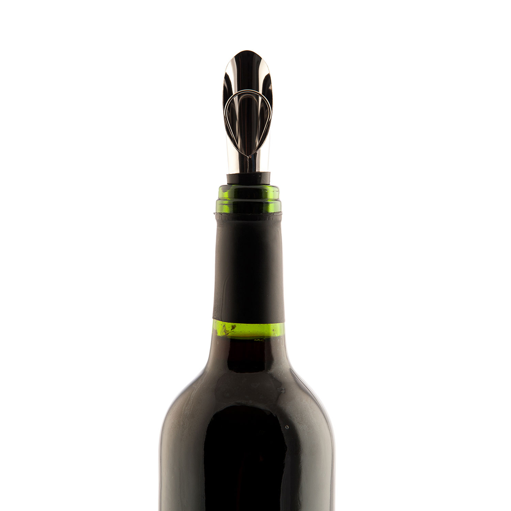 Anti-drip Wine Pourer with stopper, Stainless Steel - Koala - 8436040969885