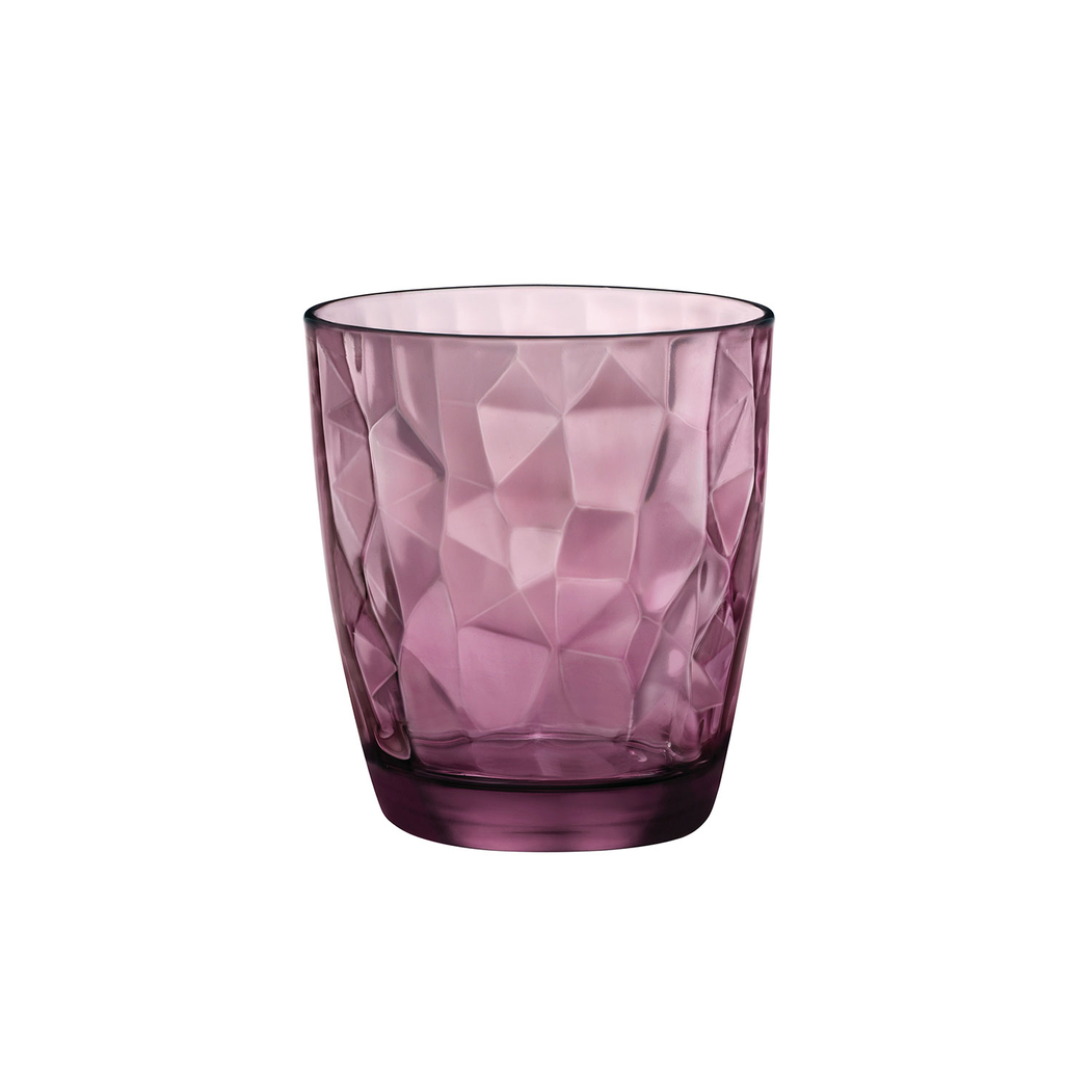 Set of 3 Diamond Purple Glasses 390 ml - Bormioli - 8004360065442
