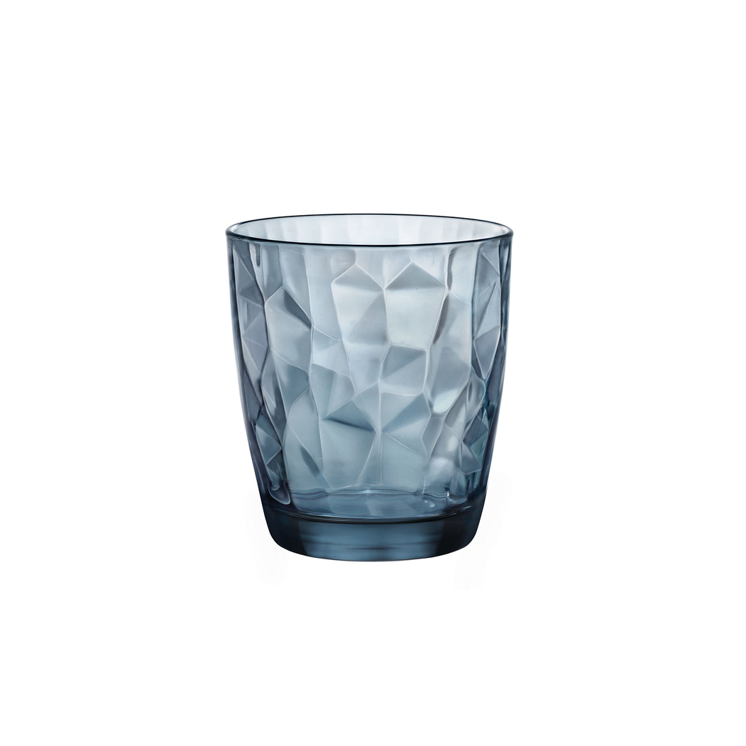 Set of 3 Diamond Blue Glasses 390 ml - Bormioli - 8004360065381