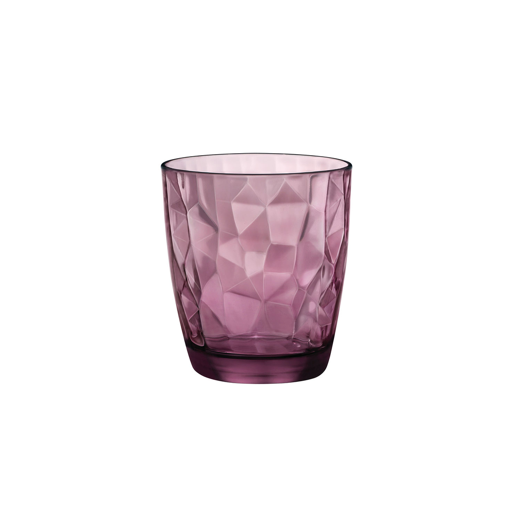 Set of 3 Diamond Purple Glasses 300 ml - Bormioli - 8004360065107